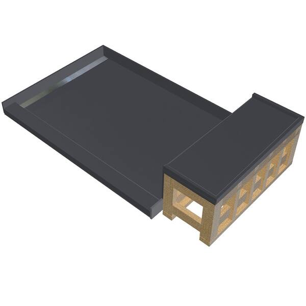 pix 48 X 60 Shower Pan With Bench tile redi wf4848l rb48 kit base n bench 48 x 60 rectangular shower base with single threshold and left drain tileable drain