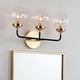 preview thumbnail 136 of 154, JONATHAN Y Bevin Contemporary Transitional Iron/Glass LED Vanity Light 3-Light - Black/Brass Gold