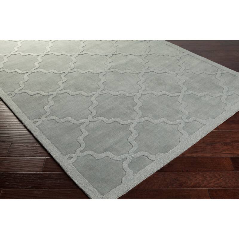 Hand-Tufted Amy Tone-on-Tone Lattice Wool Area Rug