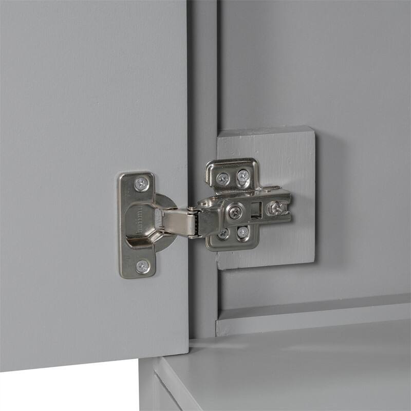36'' Bathroom Vanity with Ceramic Sink Combo, Modern Bathroom Vanity Cabinet with 2 Soft Close Doors and 5 Storage Drawers