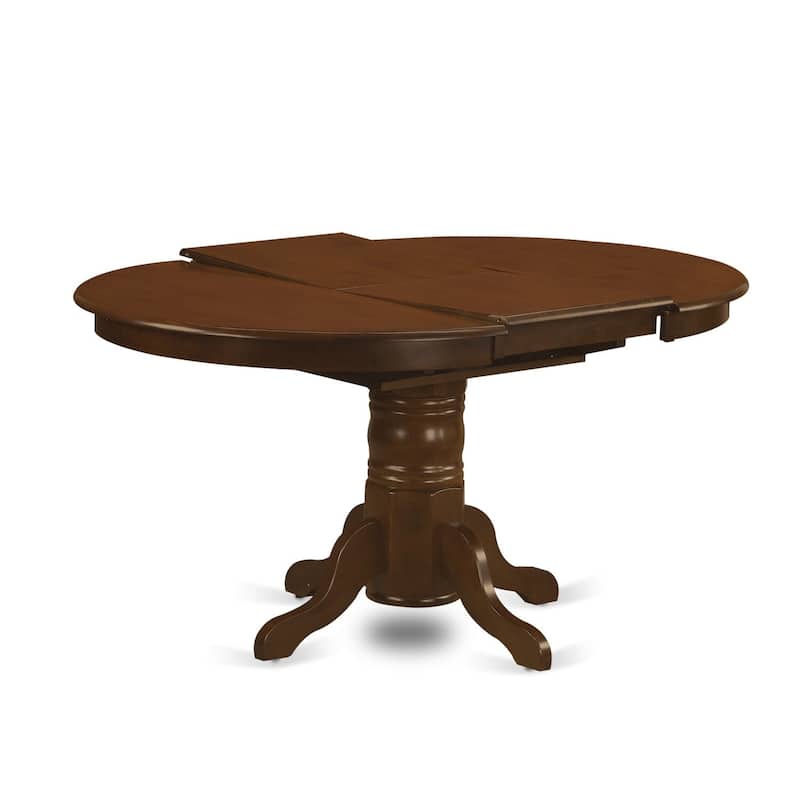 East West Furniture 5 Piece Kitchen Table Set-an Oval Dining Table and 4 Dining Room Chairs, Espresso (Seat Options)