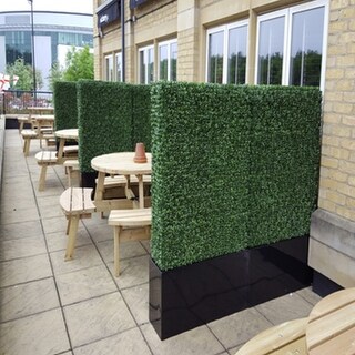 Artificial Boxwood Hedge 20-inch Greenery Panels - 12pc