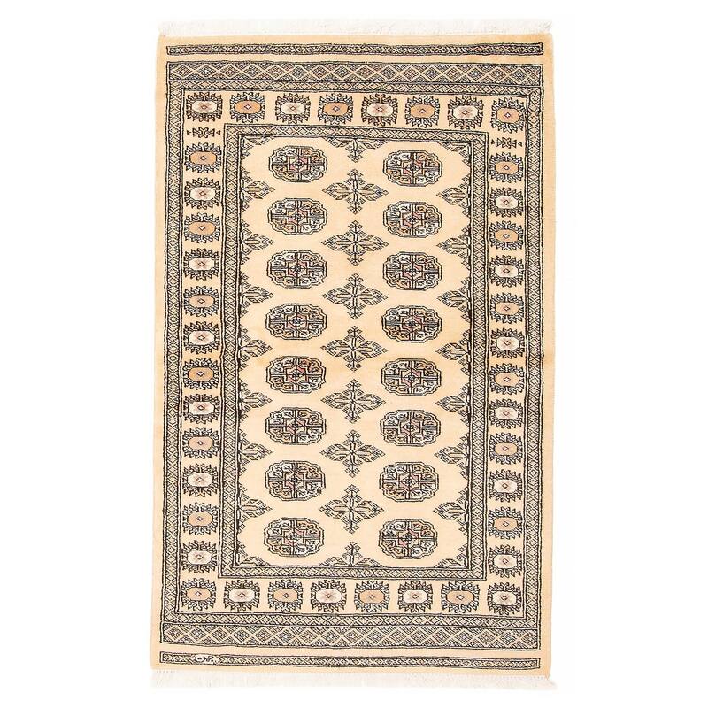 ECARPETGALLERY Hand-knotted Peshawar Bokhara Beige Wool Rug - 3'1 x 5'1 - 3'1 x 5'1 - Beige