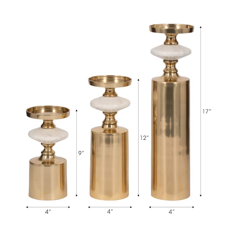 Modern Decorative Candle Holders with Silhouettes- Set of 3 - 9" - 12"