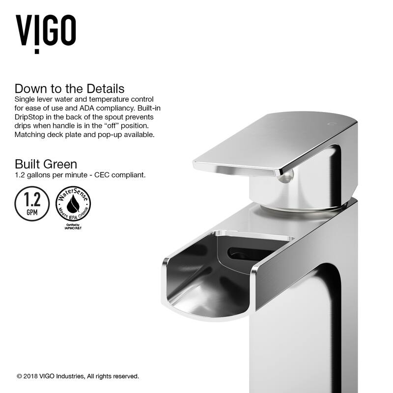 VIGO Ileana 7" H Single Handle Single Hole Bathroom Faucet
