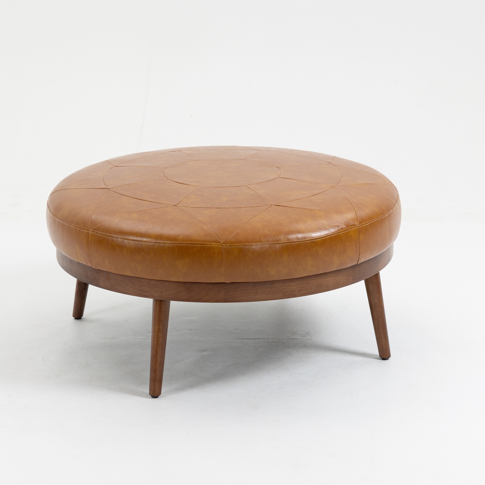 36 inch round sales leather ottoman