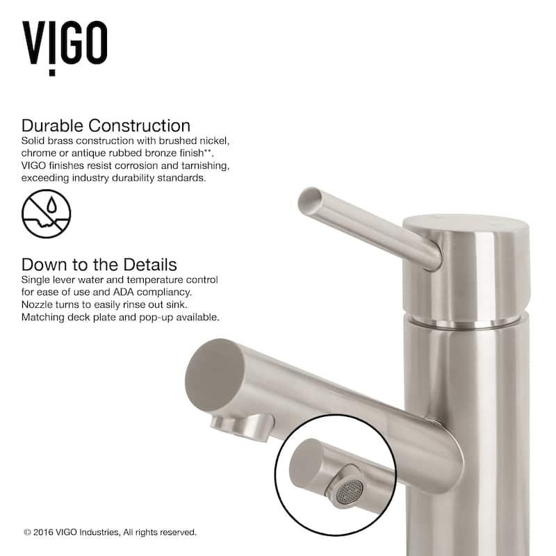 VIGO Noma 8" H Single Handle Single Hole Bathroom Faucet