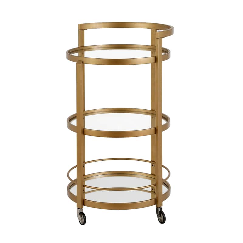 Silver Orchid Carmen Mirrored Bar Cart