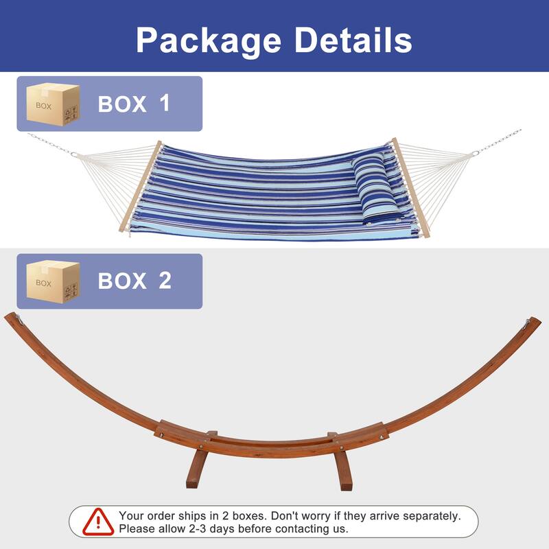 Double Spreader Bar Hammock With 13.5 ft. Wooden Stand - 162*55.1*48.8