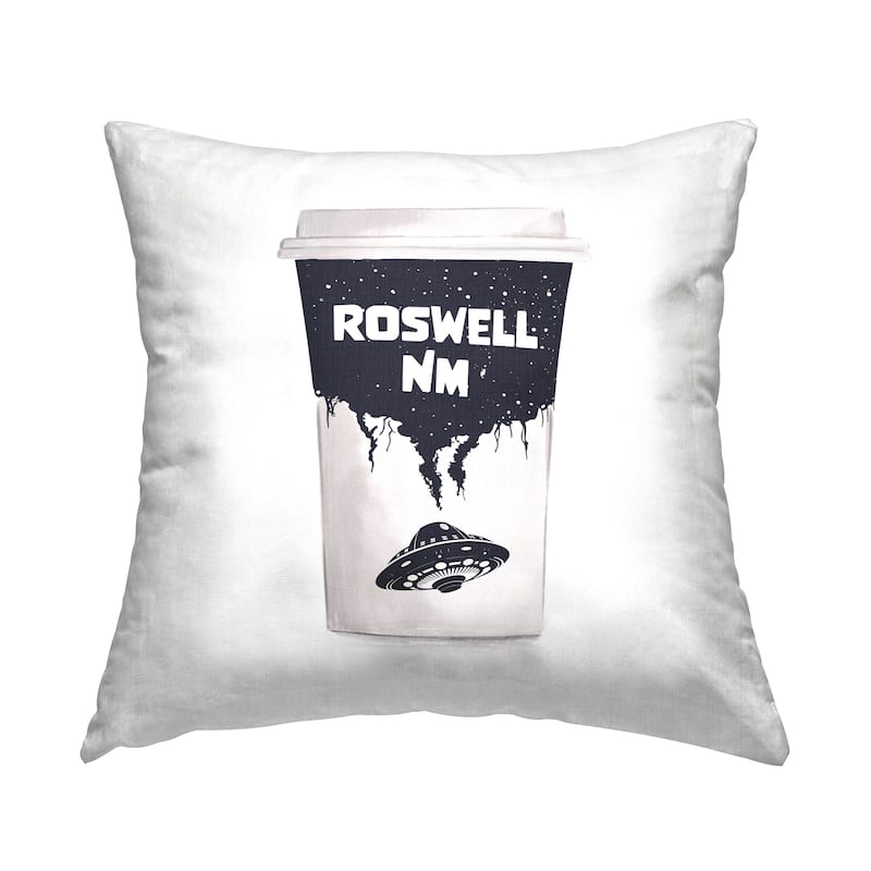 Stupell Roswell New Mexico UFO Coffee Cup Printed Throw Pillow Design ...