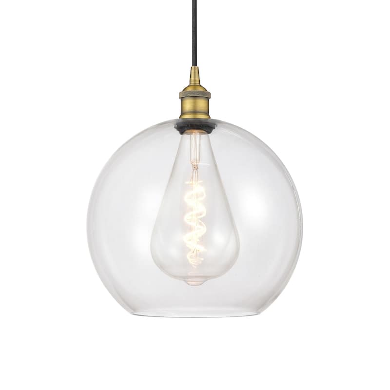 Innovations Lighting 616-1P-14-12 Athens Pendant Athens 12" Wide - Brushed Brass / Clear