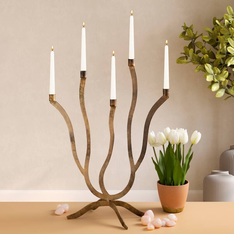 Candle Holder Large Antique Gold - OLD BRASS - OLD BRASS
