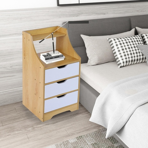 Simpleness Bedside Table Bedroom Bedside Table Coffee Table 3 Drawer Cabinet. Opens flyout.