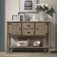 preview thumbnail 1 of 8, 48''Retro Style Solid Wood Sideboard Console Table Buffet/Sideboard with 2 Drawers，Bottom Shelf Rustic