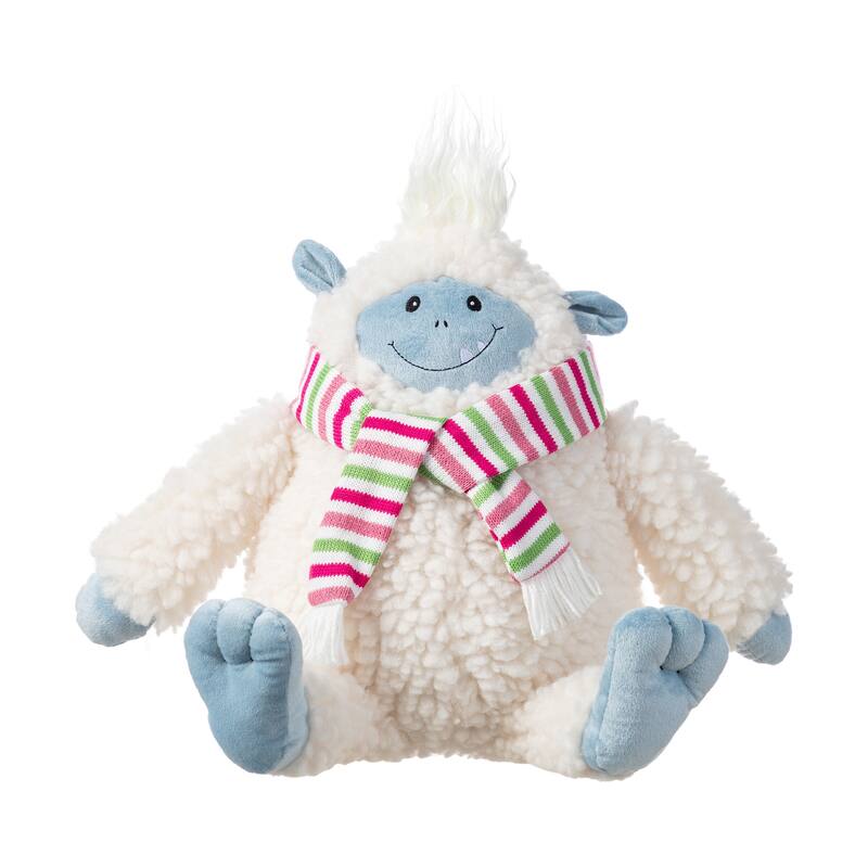 Glitzhome Fabric Christmas Yeti Snowman Highland Cow Shelf Sitters or Standing Figurines Decor