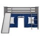 preview thumbnail 4 of 13, Max and Lily Twin over Twin Low Bunk with Slide and Curtains