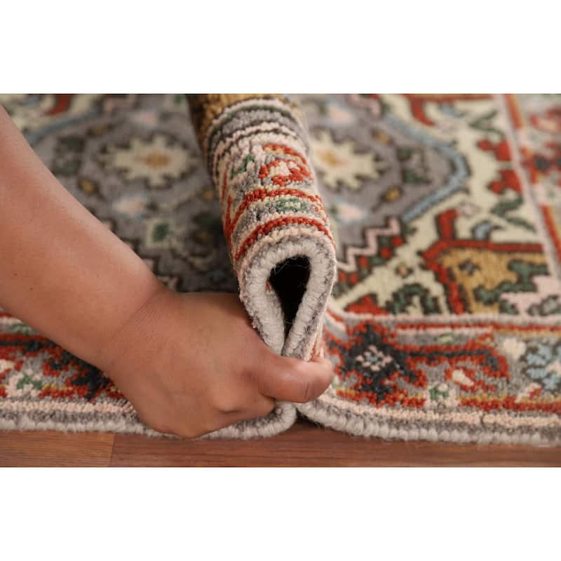 Gray Heriz Serapi Indian Accent Rug Handmade Wool Carpet - 2'0" x 3'0"