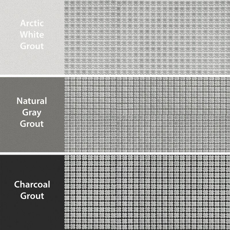 Merola Tile Fioretti Glossy Grey 12" x 12" Porcelain Floor and Wall Tile