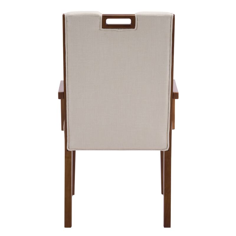 Christopher Knight Home - Modern Upholstered Rubber Wood Dining Chairs with Armrests