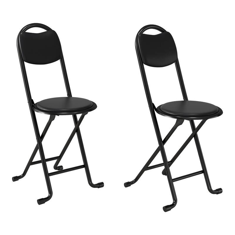 2/4pcsFolding Stool with Back, Cushioned Padded Folding Stool, Portable Folding Chairs