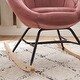 preview thumbnail 26 of 32, Modern Velvet Tufted Back Round Accent Rocking Chair for Teenager