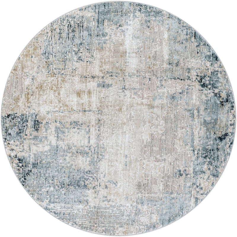 Livabliss Casual Brunswick Abstract Area Rug - 5'3" x 5'3" Round - Sage