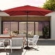 preview thumbnail 1 of 8, 8×10ft Rectangular Iron Patio Market Umbrella with Crank,No Tilt Design Red