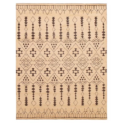 ECARPETGALLERY Hand-knotted Tangier Cream Wool Rug - 8'1 x 10'1
