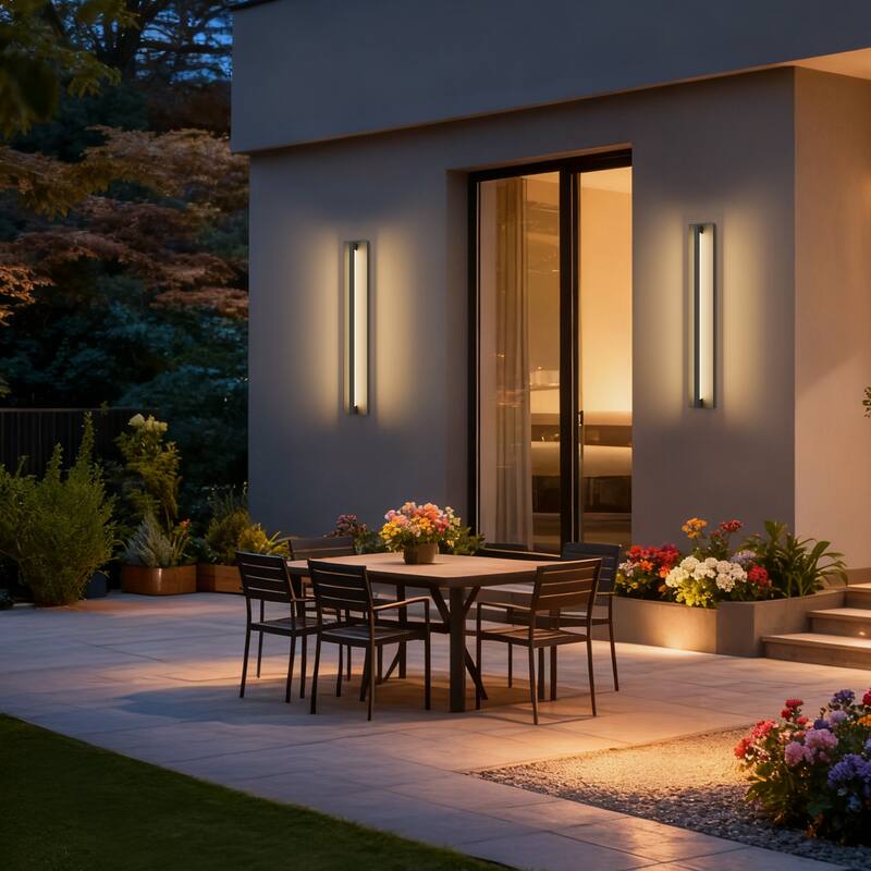 Long Outdoor Wall Lights Waterproof Modern Exterior Lighting Fixtures
