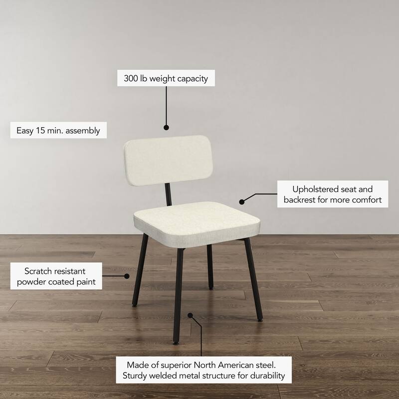 Amisco Tereza Upholstered Dining Chair with Metal Legs