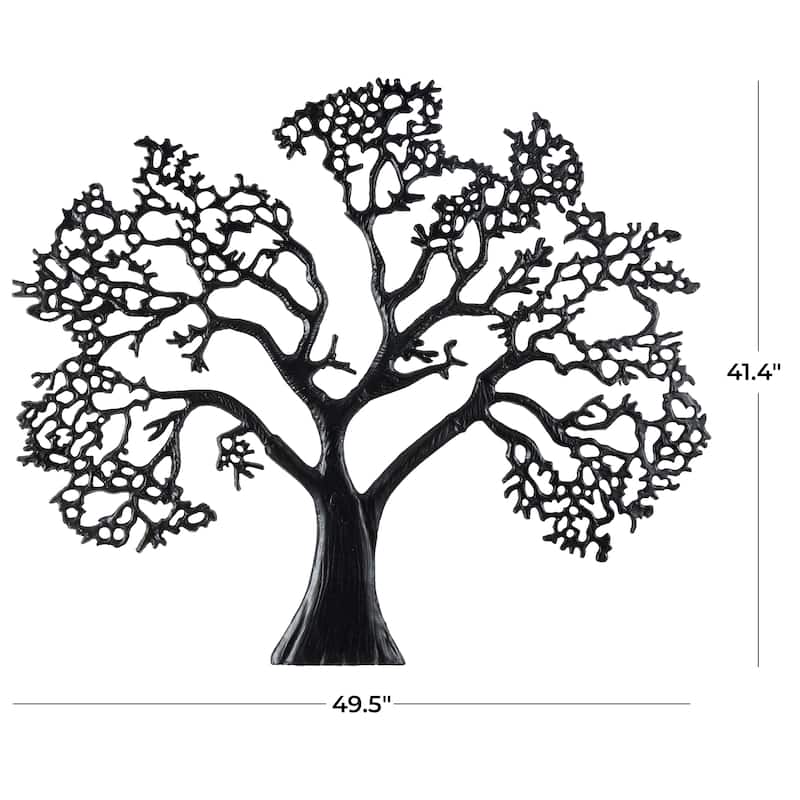 Black Aluminum Metal Large Textured Tree Home Wall Decor