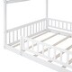 preview thumbnail 4 of 7, Full Size White Wood House Bed Frame with Fence for Kids