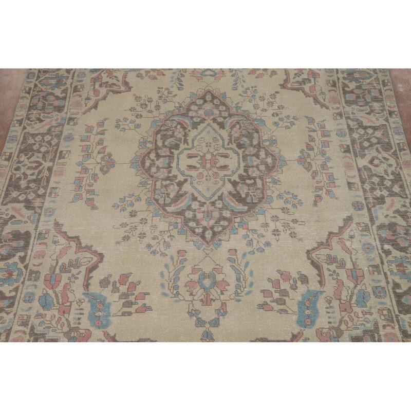 Medallion Tabriz Persian Area Rug Hand-Knotted Bedroom Wool Carpet - 6'4"x 9'3"