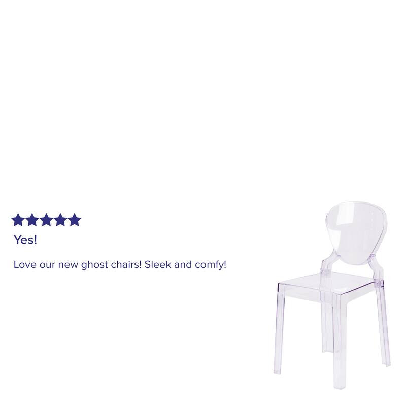 Chair with Tear Back in Transparent Crystal - Wedding Chairs - 15.75"W x 19.5"D x 32.25"H