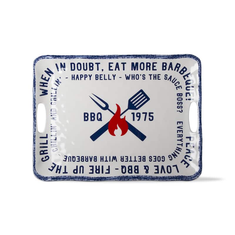 Eat More Bbq Melamine Serving Tray Bpa Free And Shatterproof Serving Plate