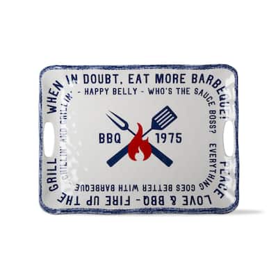Eat More Bbq Melamine Serving Tray Bpa Free And Shatterproof Serving Plate