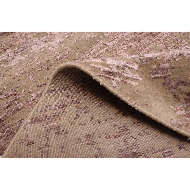 ECARPETGALLERY Hand-knotted Legacy Taupe Silk, Wool Rug - 5'11 x 5'11