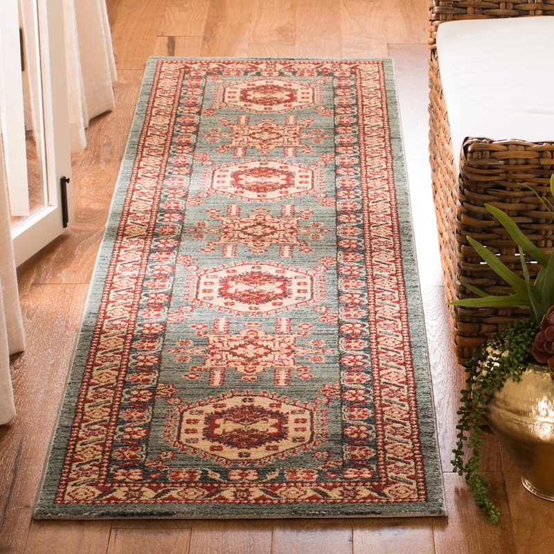 SAFAVIEH Mahal Oneida Traditional Oriental Rug - 2'2" x 8' Runner - Turquoise/Cream