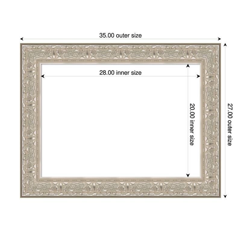 Luxe Framed Dry Erase Magnetic Board - 35 x 27 in - Luxe Silver Cream