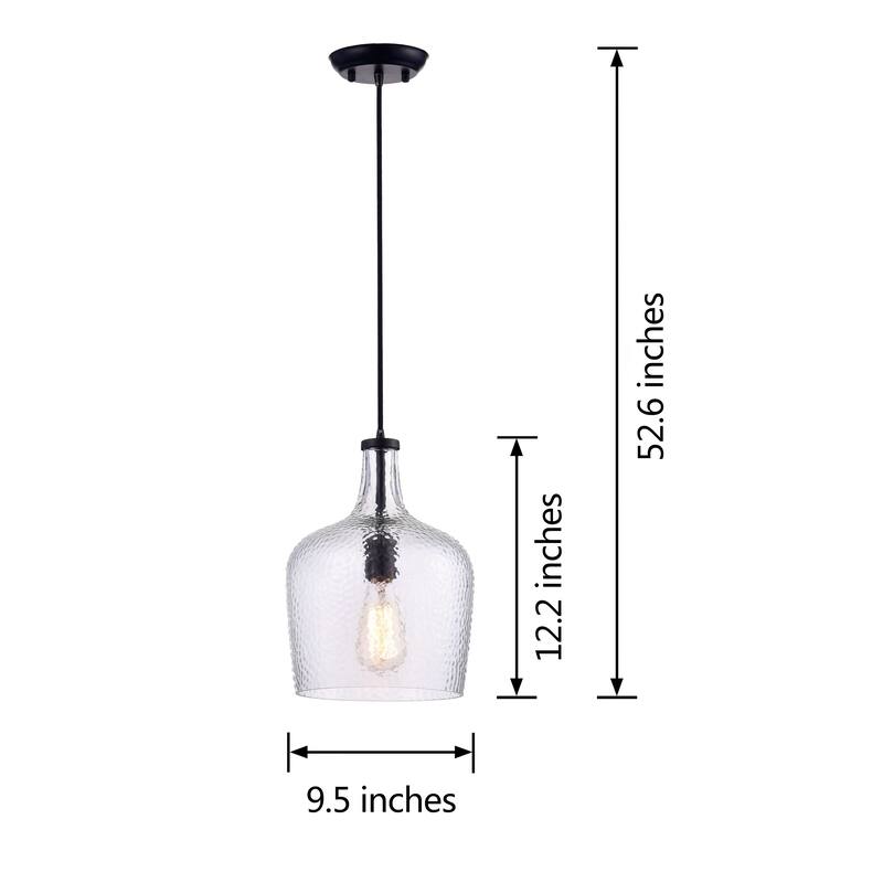 Belinda Antique Black Mouth-blown Large Glass Pendant Chandelier