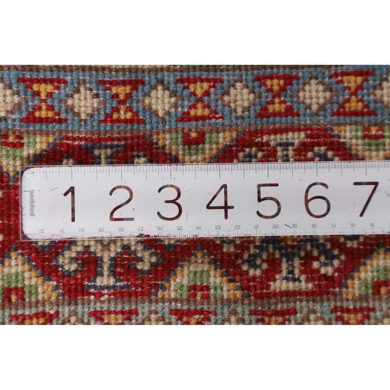 Beige Kazak Runner Rug Hand-Knotted Wool Carpet - 3'3" x 6'10"