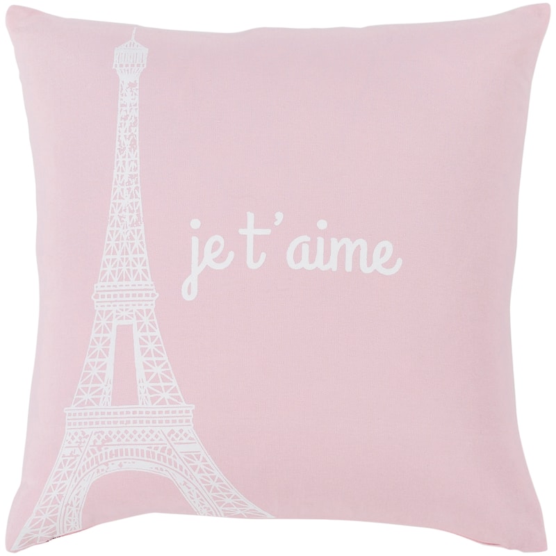 Artistic Weavers Ariella Blush "Je t'aime" Throw Pillow Cover (20" x 20")