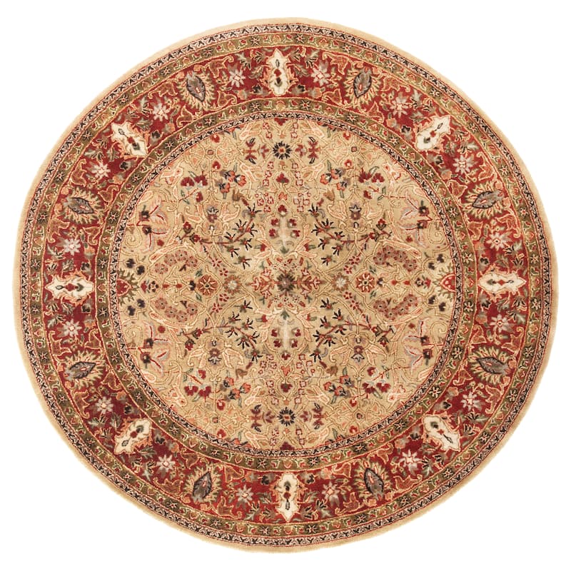 SAFAVIEH Handmade Persian Legend Lotte Traditional Oriental Wool Rug - 8' Round - Gold/Rust