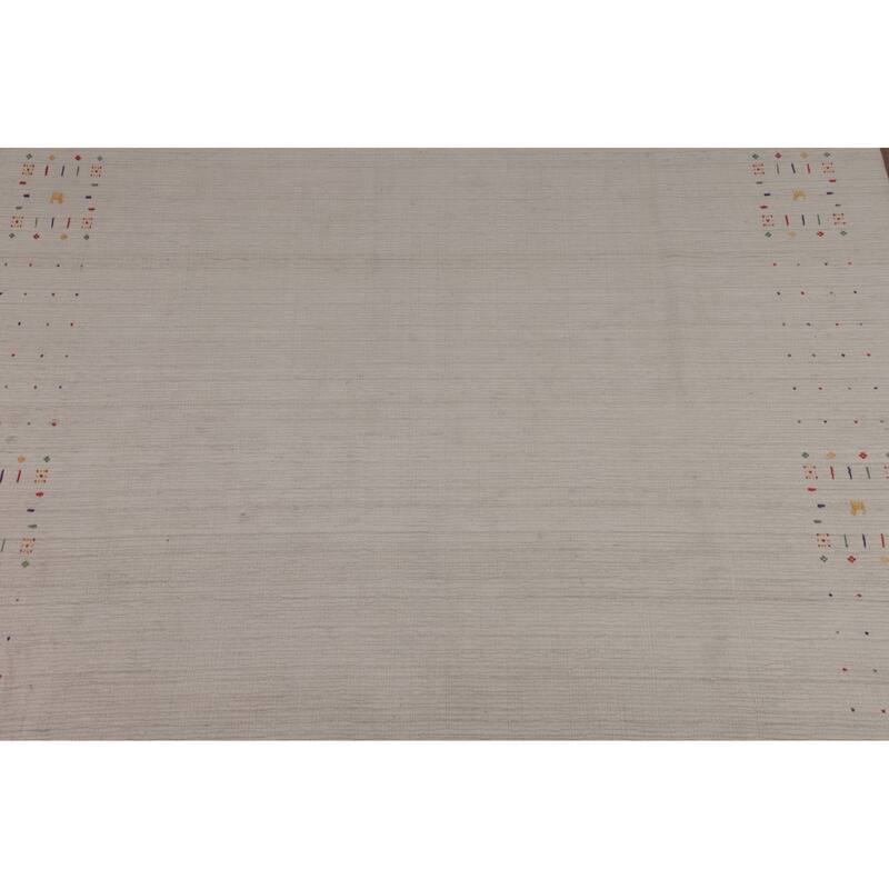 Gabbeh Indian Area Rug Hand-Knotted Wool Carpet - 8'1" X 9'9"
