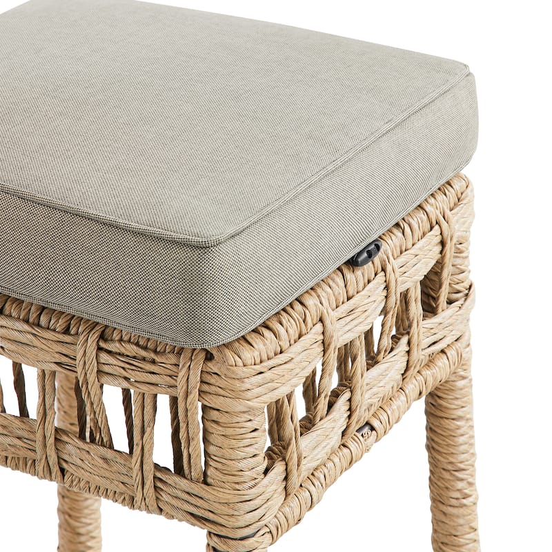 Corvus Kabul 5-piece Outdoor Bar Set with Cushioned Stools and Storage Shelf