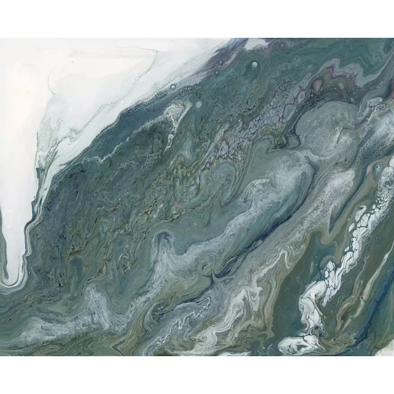 GK Wall Design Dark Green Marble Green Brush Removable Wallpaper