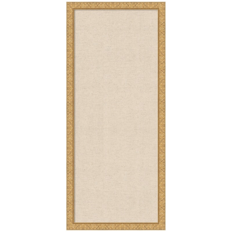 Kate and Laurel Pinboard Neutral Linen - 18x42 - Lila Gold