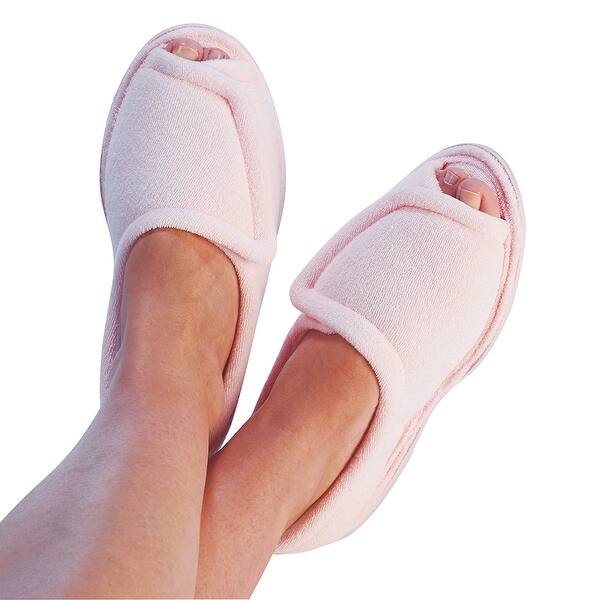 Shop Clinic Comfort Terry Cloth Rubber Sole Slipper Wide Width