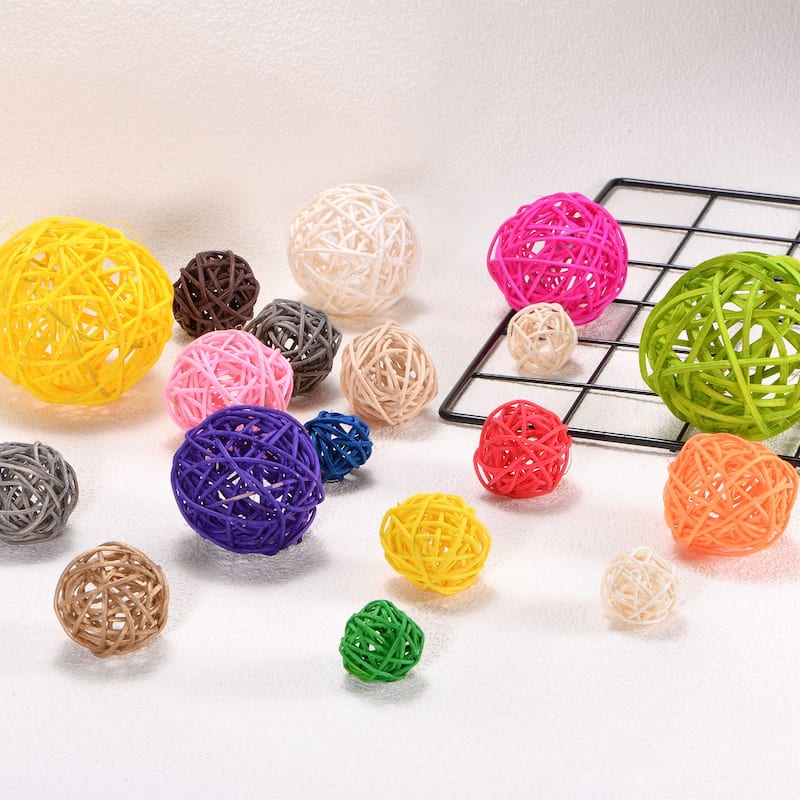 20-Pack Wicker Rattan Balls 1.6 Inch for Christmas/Weddings/DIY