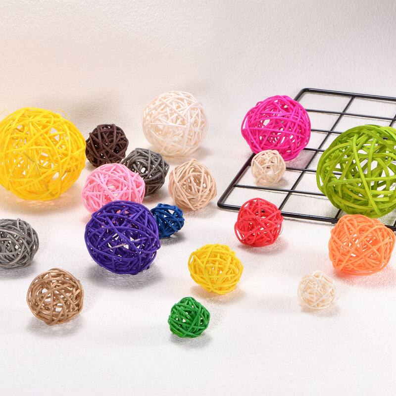25-Pack Wicker Rattan Balls 1.2 Inch for Christmas/Weddings/DIY